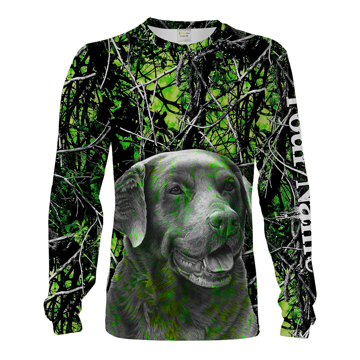 Labrador Retriever hunting dog green muddy camo Custom Name 3D All over printed Hoodie Shirts Chipteeamz FSD1675