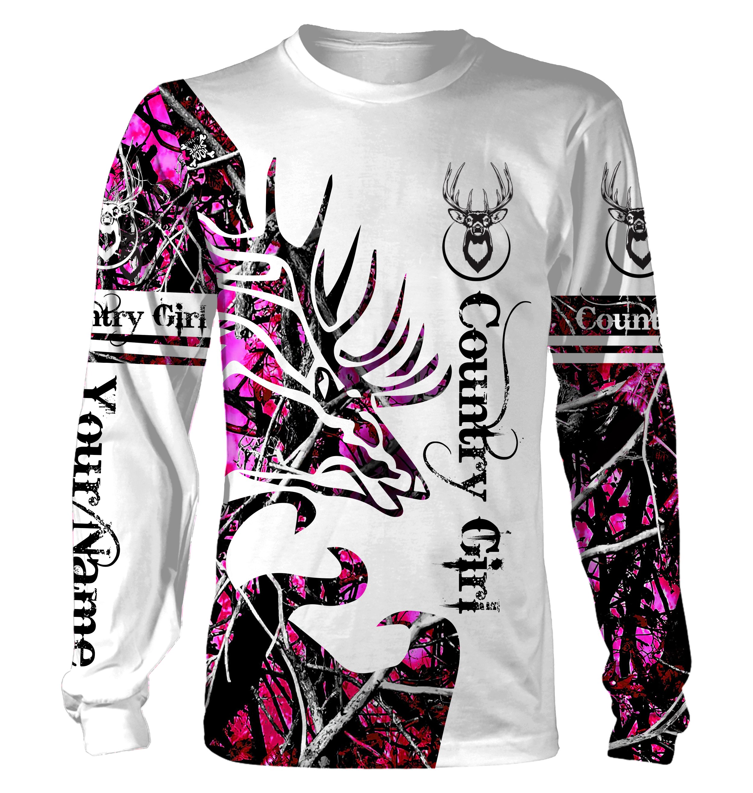 Country girl elk hunting clothing pink purple muddy girl camo Customize Name 3D All Over Printed Shirt Chipteeamz- NQS1568