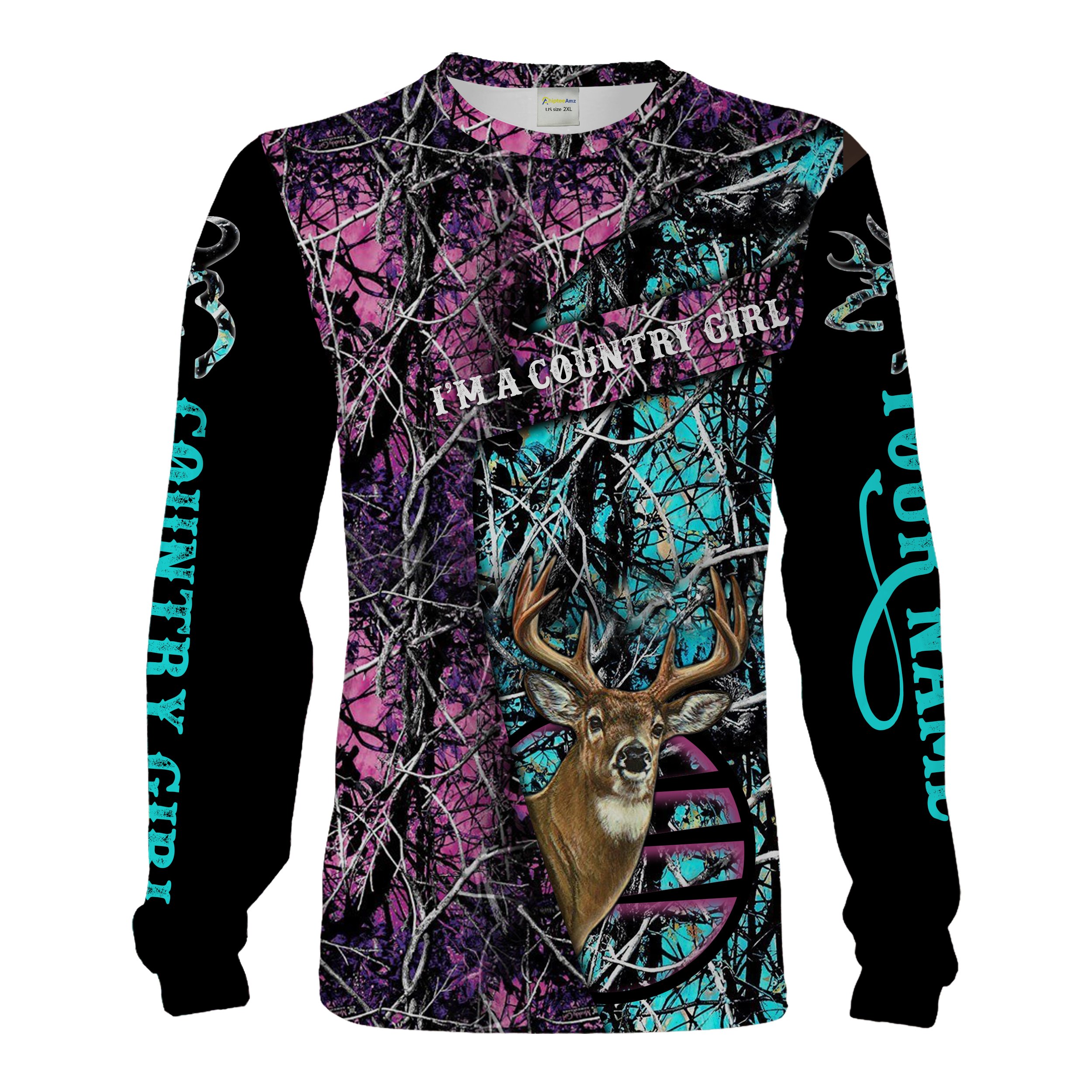 I am a Country girl deer hunting clothing blue serenity pink muddy girl camo Customize Name 3D All Over Printed Shirt Chipteeamz NQS1570