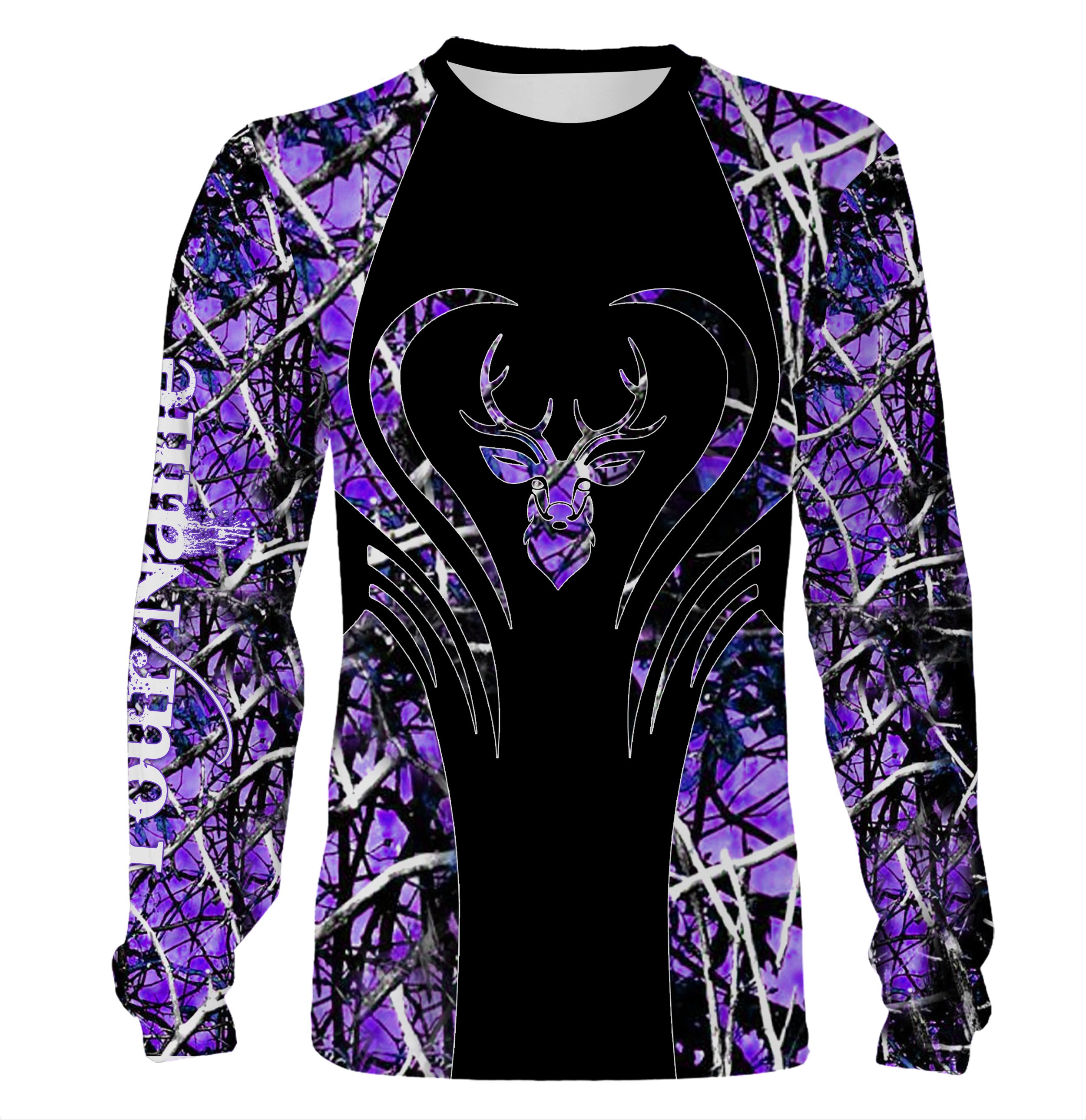 Love Deer skull Hunter country girl Deer Hunting tattoo purple muddy girl camo Custom Name 3D All over print camo hunting shirt NQSD150