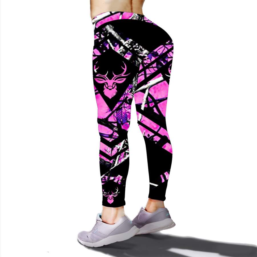 Beautiful country girl deer hunting pink muddy girl camo leggings – NQSD60