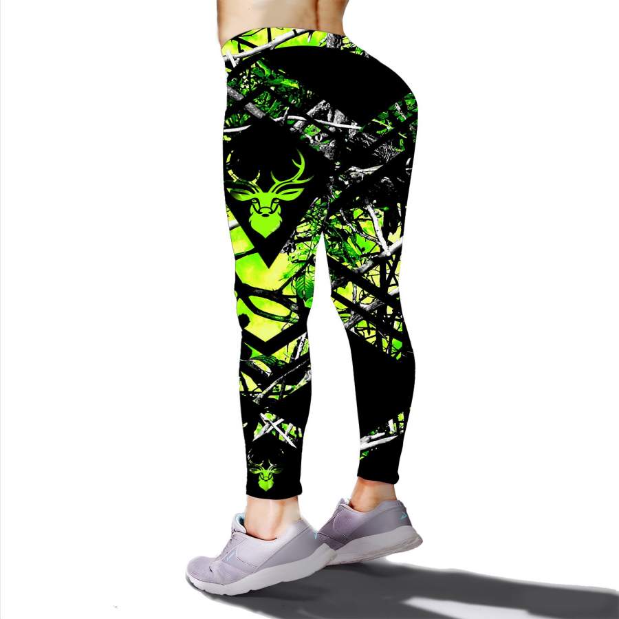 Beautiful country girl deer hunting green muddy girl camo leggings – NQSD62