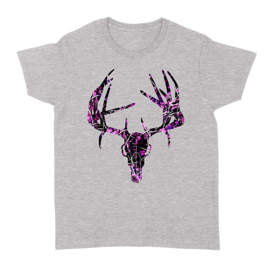 Country girl Deer Hunting Pink muddy camo Women’s T-shirts Deer Skull – IPHW198