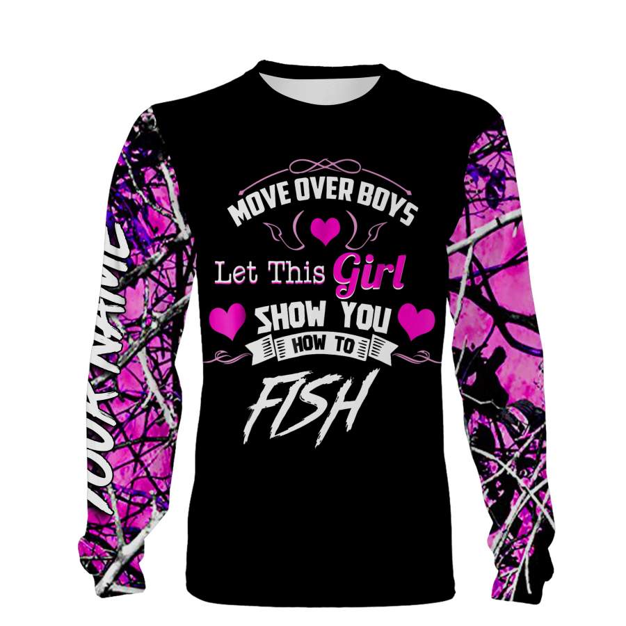 Funny Girl Fishing shirts Pink muddy camo Custom All over print Shirts for fishing women, ladies – IPH2596