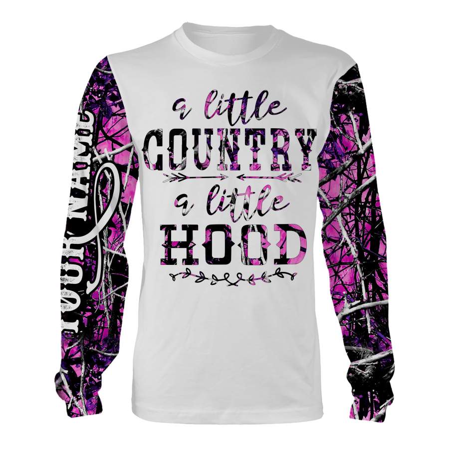 Country girl pink muddy camo Custom name All over print Shirts saying “A little Country a little hood” Vintage Country Music Shirts Hoodie, Sweatshirt, Long sleeve, Tank top, T Shirts styles to choose – IPH2587