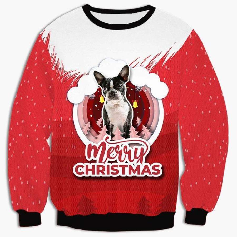 Funny Boston Terrier dog Christmas dog All over print Shirts Christmas shirt gift ideas for Dog mom, Dog dad, Dog lovers – IPH2530