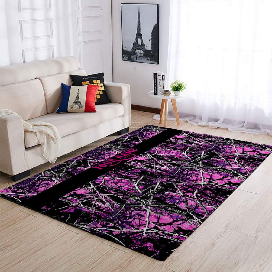 Custom name Pink muddy camo area Rugs carpet for Country girl, muddy girl – IPH2320