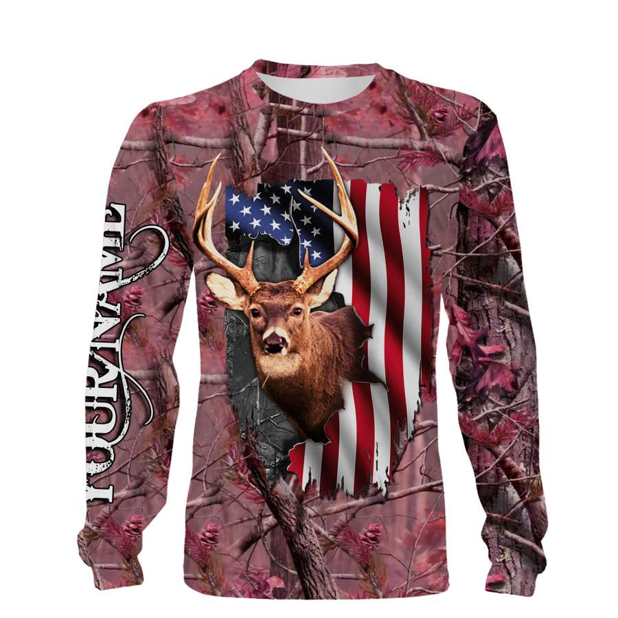 American Country girl clothing muddy girl camo Deer hunting pink camouflage Customize Name 3D All Over Printed Shirt, leggings Personalized gift For deer Hunter NQS1072