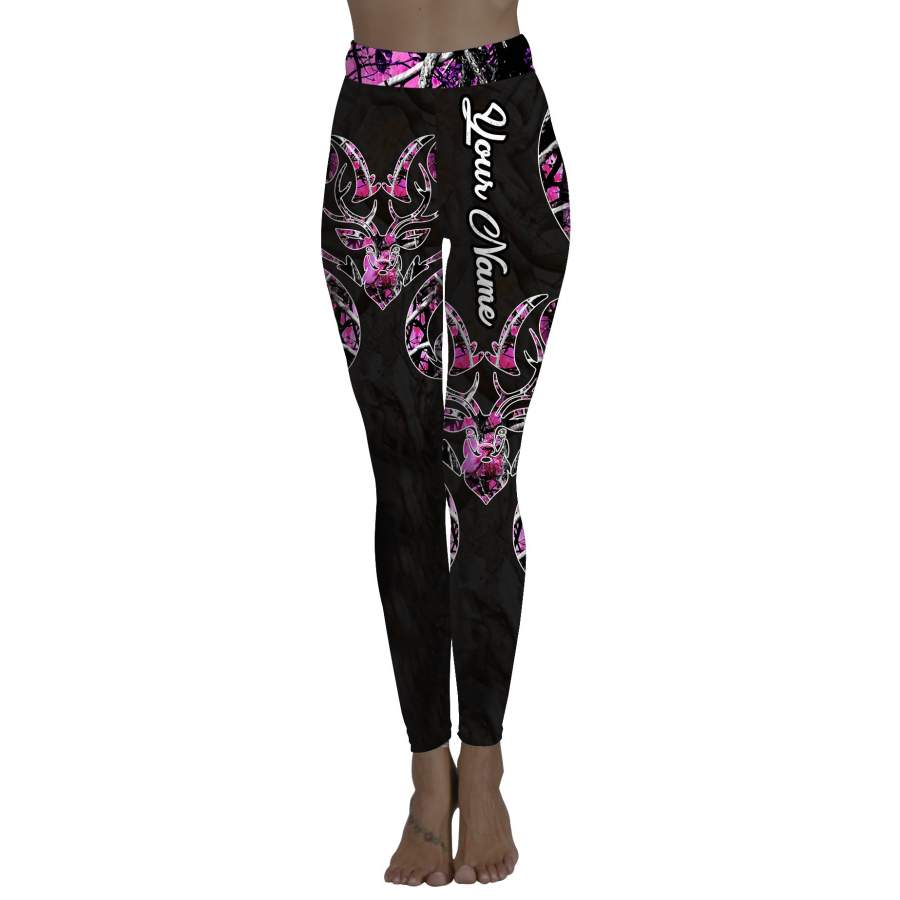 Deer leggings country girl pink muddy camo Custom Name leggings – FSD682