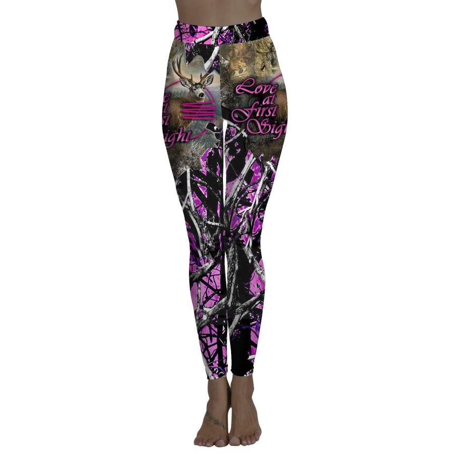 Deer leggings country girl pink muddy camo Love at first sight leggings – FSD464