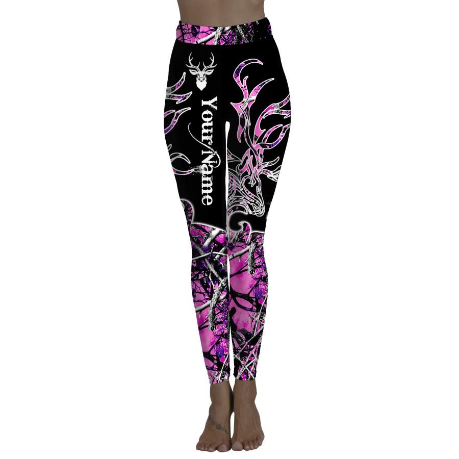 Deer leggings country girl pink muddy camo Custom Name leggings – FSD445