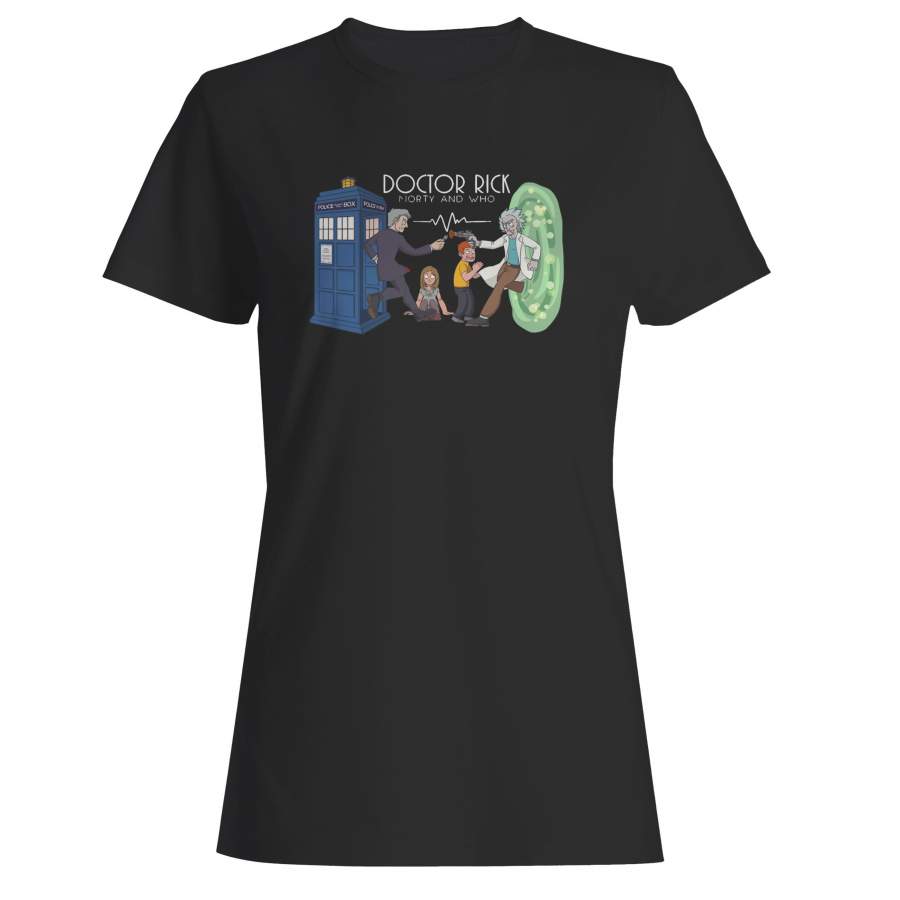 Rick And Morty Doctor Who Combo FWoman’s T-Shirt