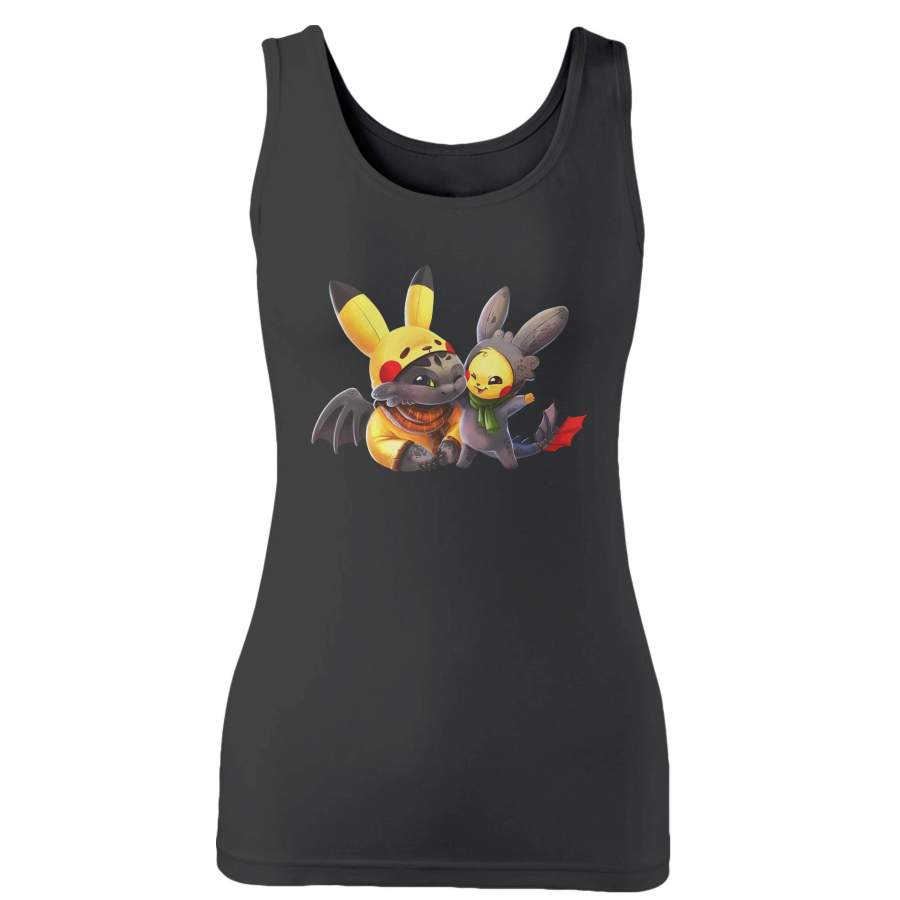 Toothless And Pikachu Pokemon Pikathless Woman’s Tank Top