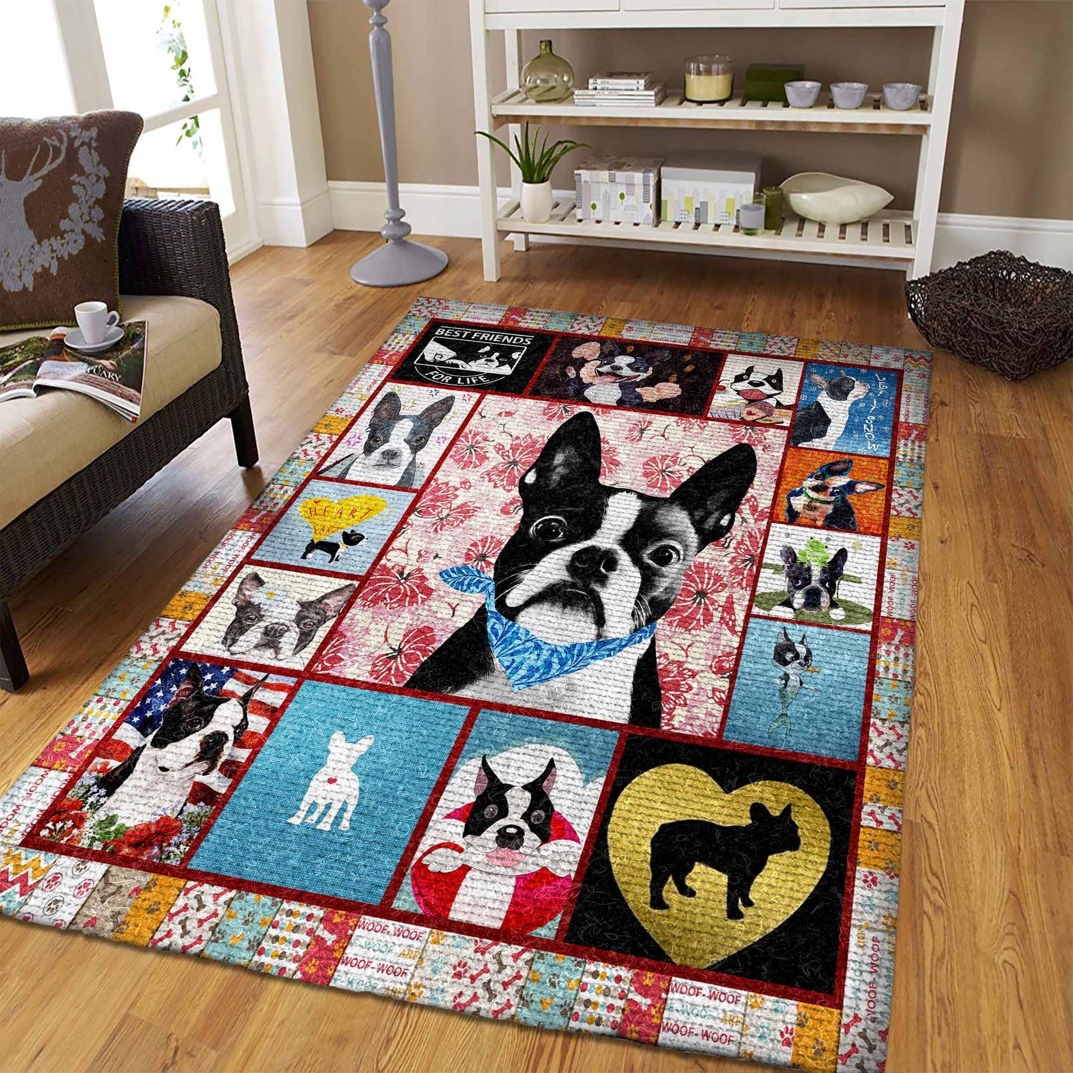 Boston Terrier Rug Rb7A8E7E9314