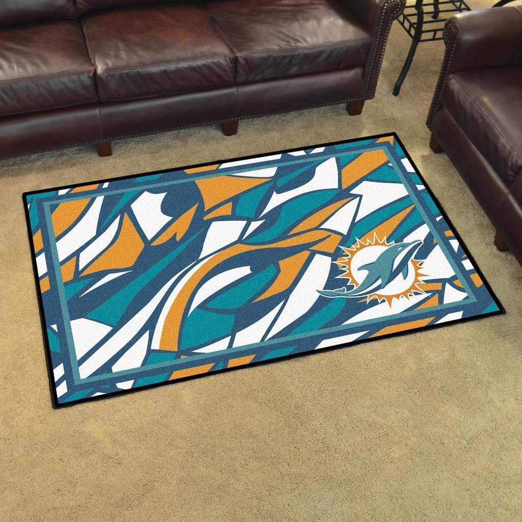 Miami Dolphins Rug, Football Rug Floor Decor