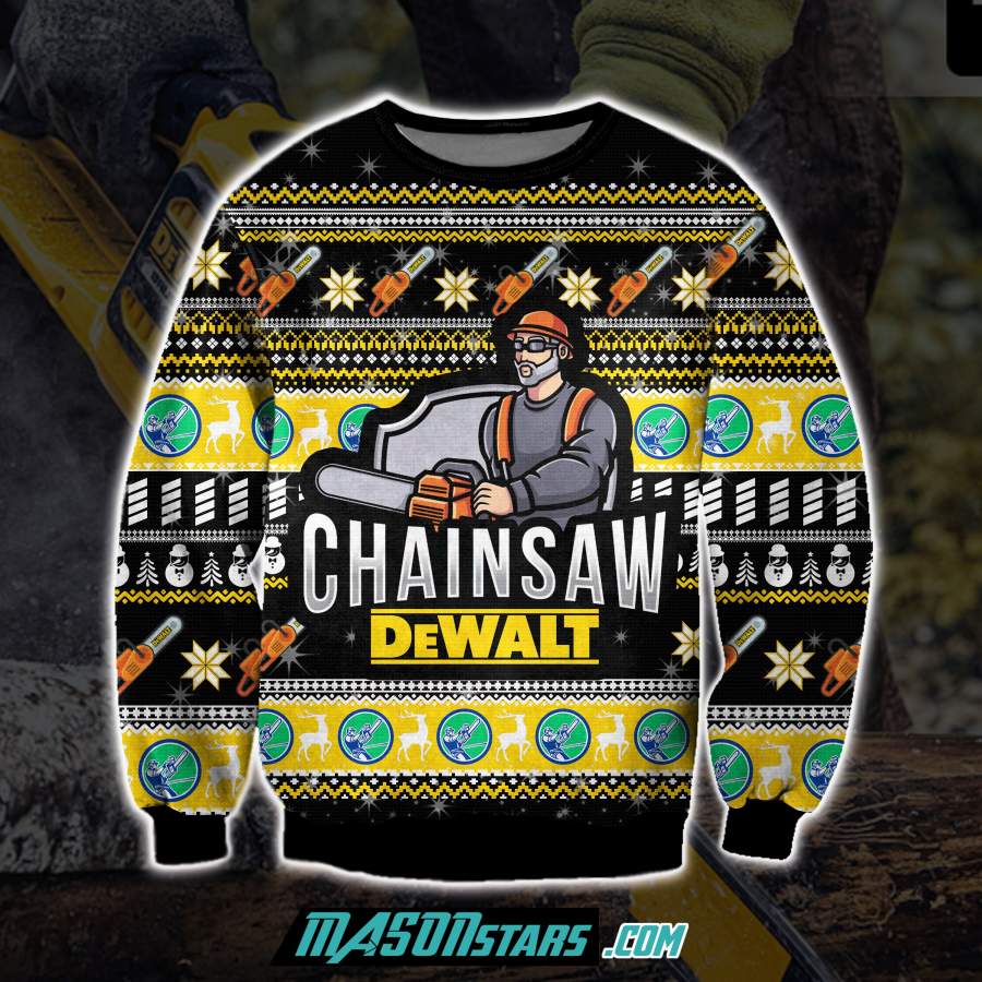 DEWALT CHAINSAW 3D ALL OVER PRINT UGLY CHRISTMAS SWEATER 201