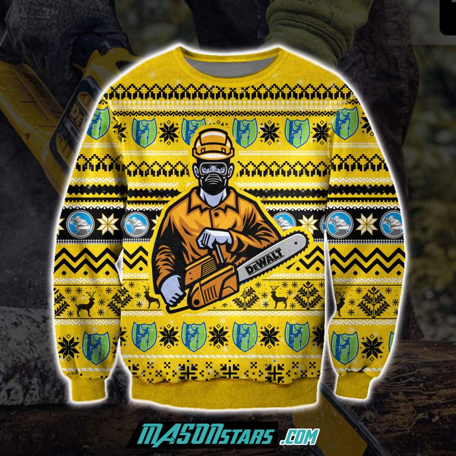 DEWALT CHAINSAW 3D ALL OVER PRINT UGLY CHRISTMAS SWEATER 202