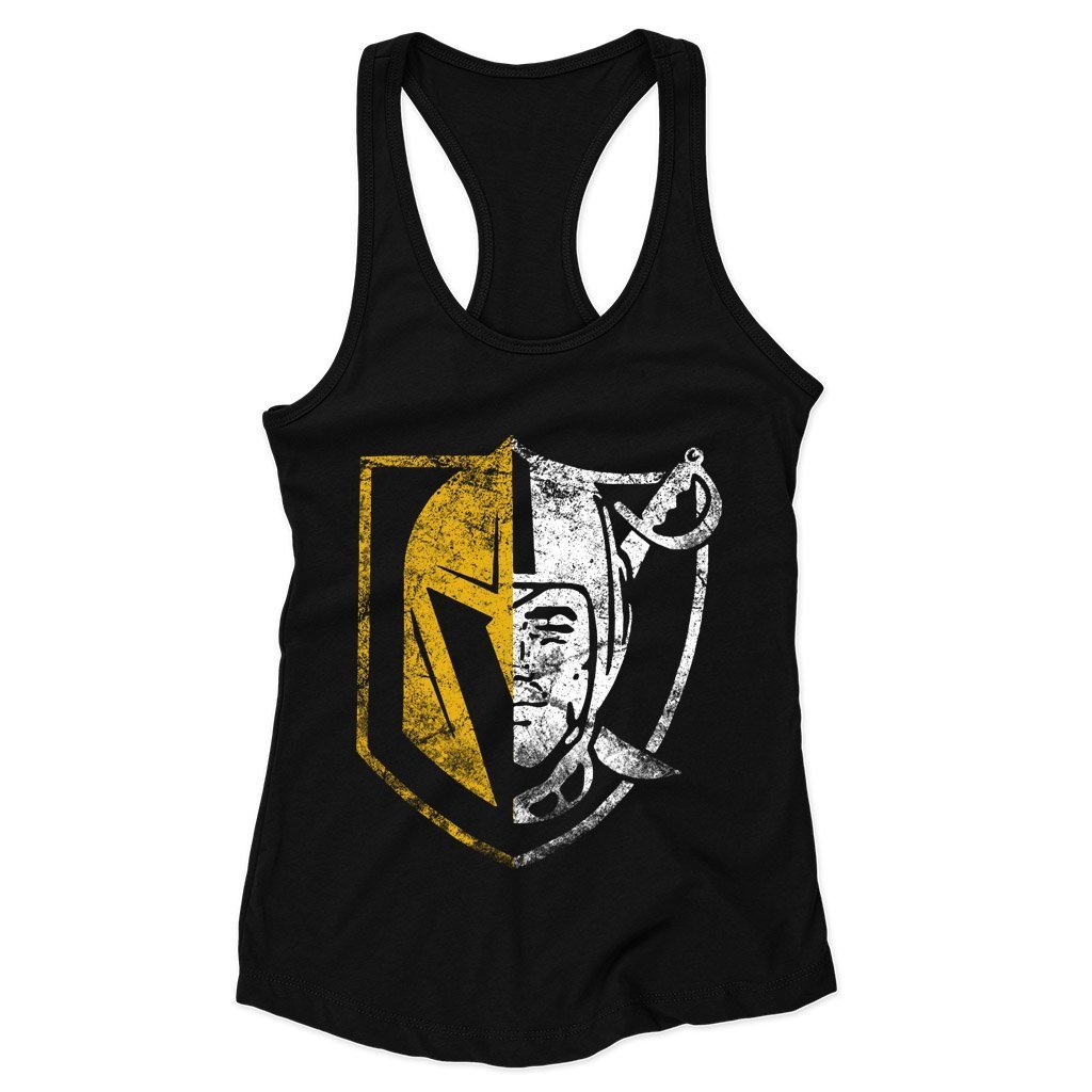 Knights Raiders Half Grunge Racerback Tank Top