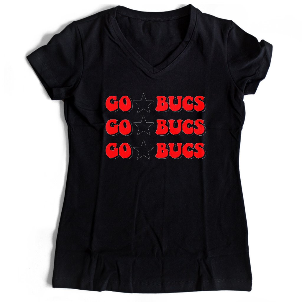 Go Bucs Red Tampa Bay Buccaneers Super Bowl Women’s V-Neck Tee T-Shirt