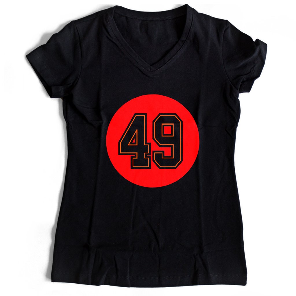 Cam Gill Number 49 Tampa Bay Buccaneers Women’s V-Neck Tee T-Shirt