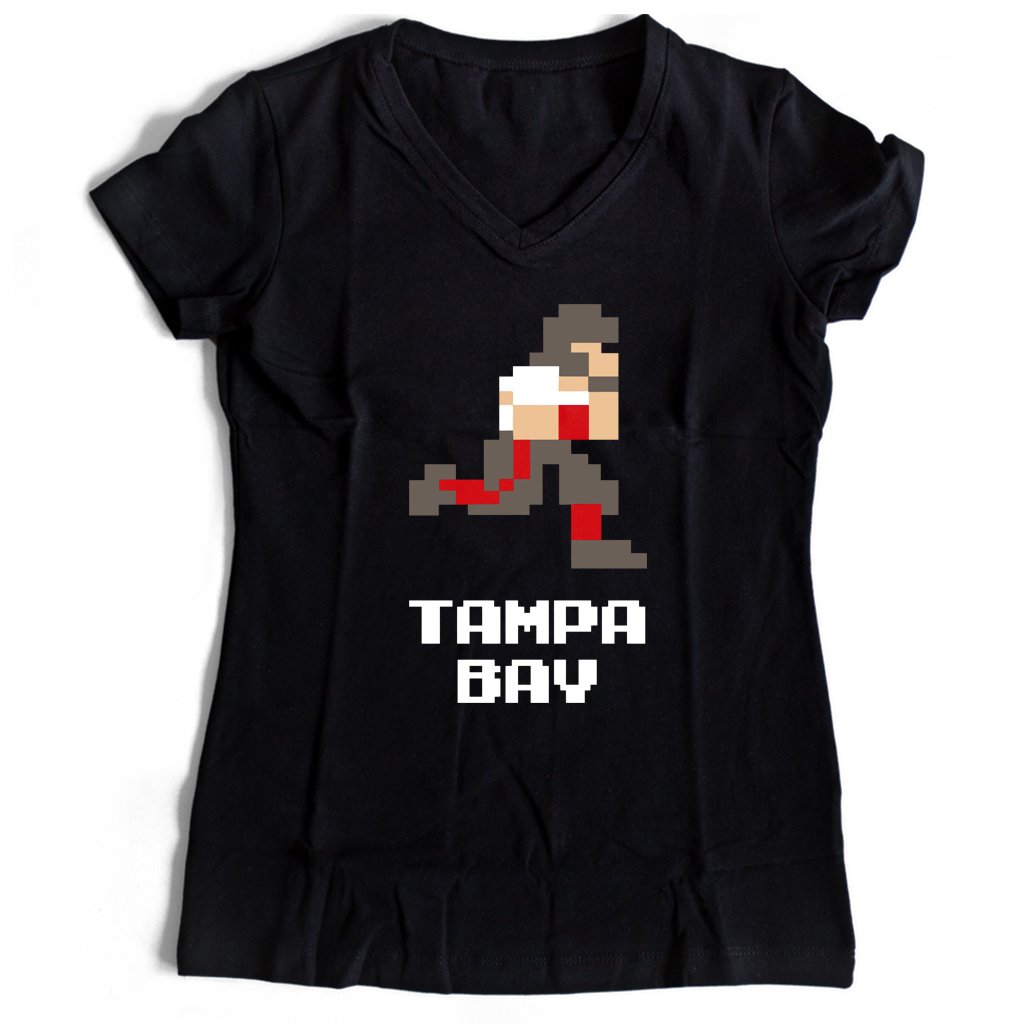 8 Bit Tampa Bay Buccaneers Football One Women’s V-Neck Tee T-Shirt