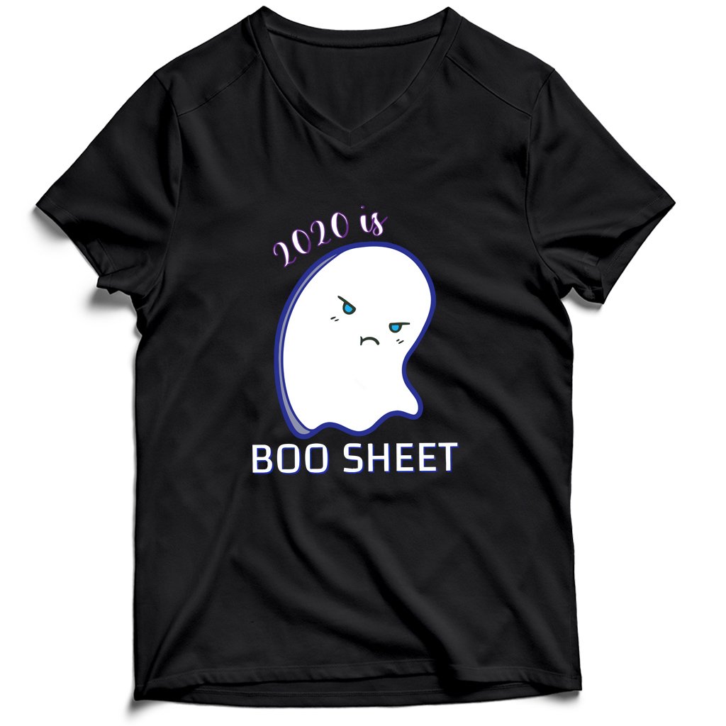 Cute Kawaii Ghost 2020 Is Boo Sheet Men’s V-Neck Tee T-Shirt