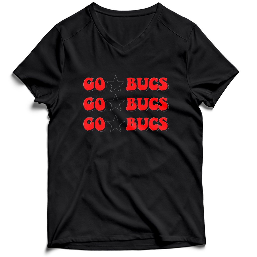 Go Bucs Red Tampa Bay Buccaneers Super Bowl Men’s V-Neck Tee T-Shirt