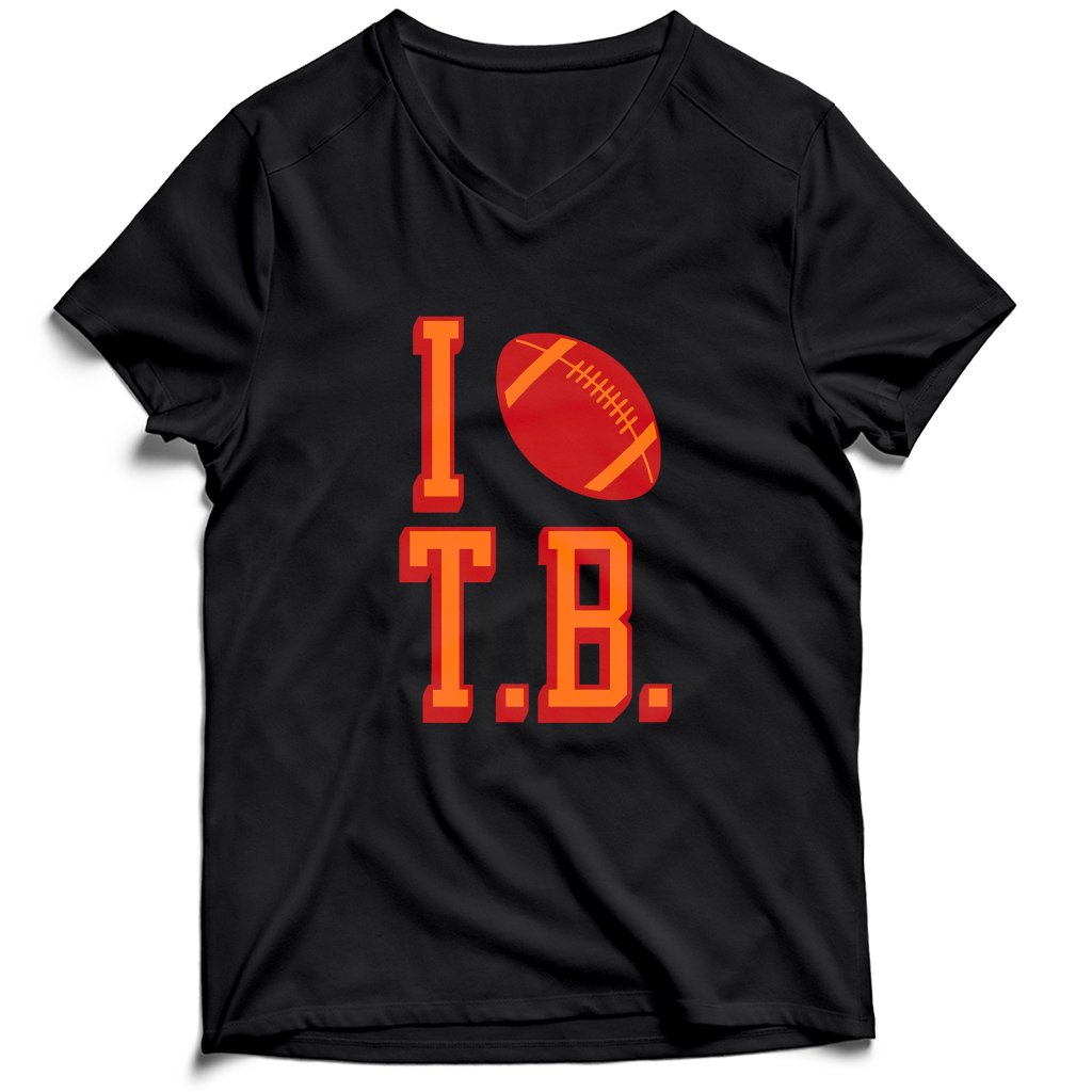 I Love Tb Football Tampa Bay Men’s V-Neck Tee T-Shirt