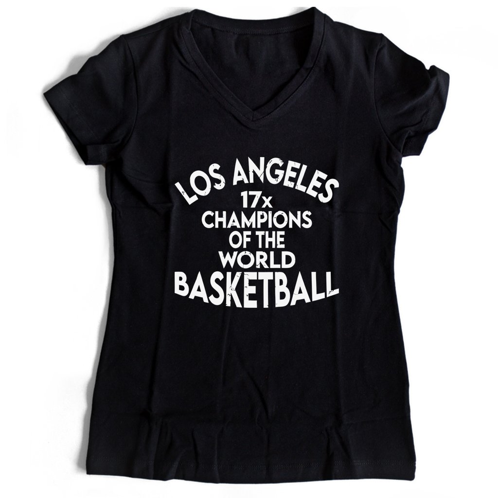 Los Angeles 17 Champions Lakers Women’s V-Neck Tee T-Shirt