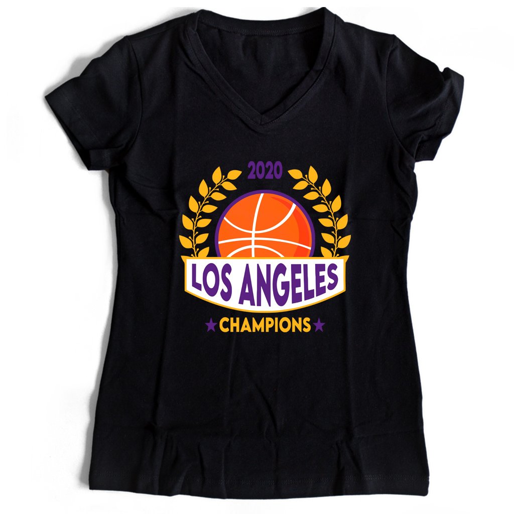 Los Angeles Basketball Champions Lakers Champions Lakers Women’s V-Neck Tee T-Shirt