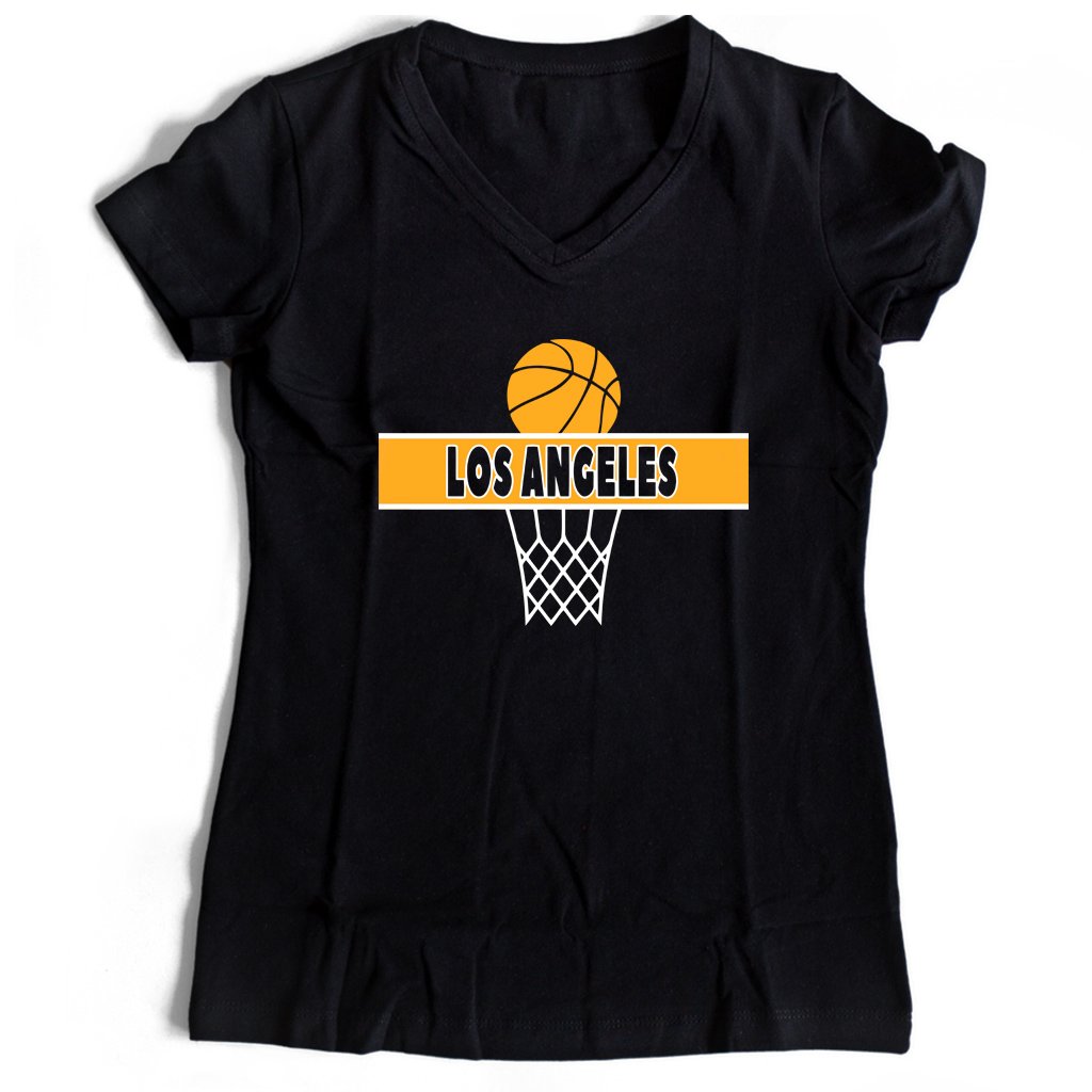 Los Angeles A Line Lakers Women’s V-Neck Tee T-Shirt