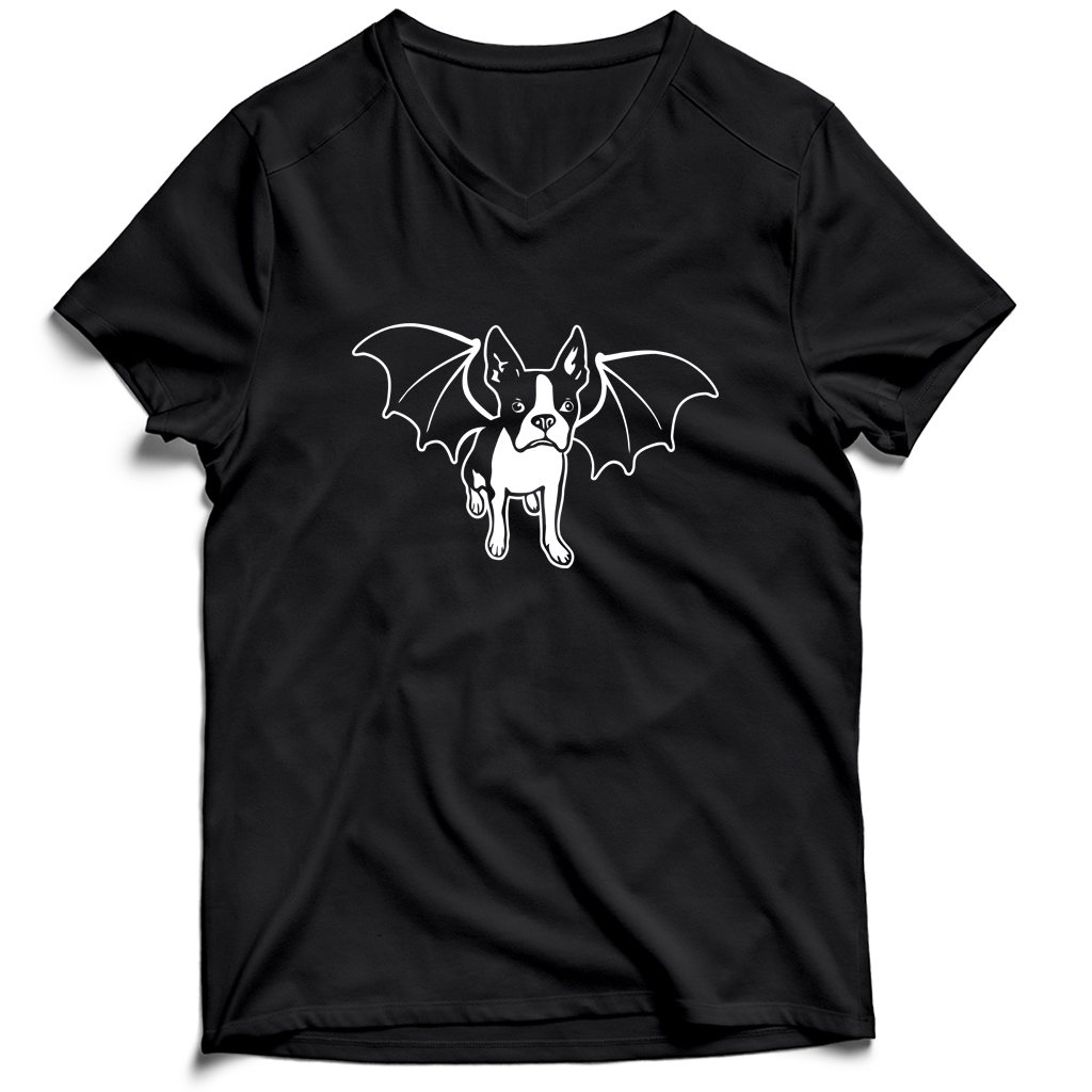 Halloween Boston Terrier Vampire Men’s V-Neck Tee T-Shirt