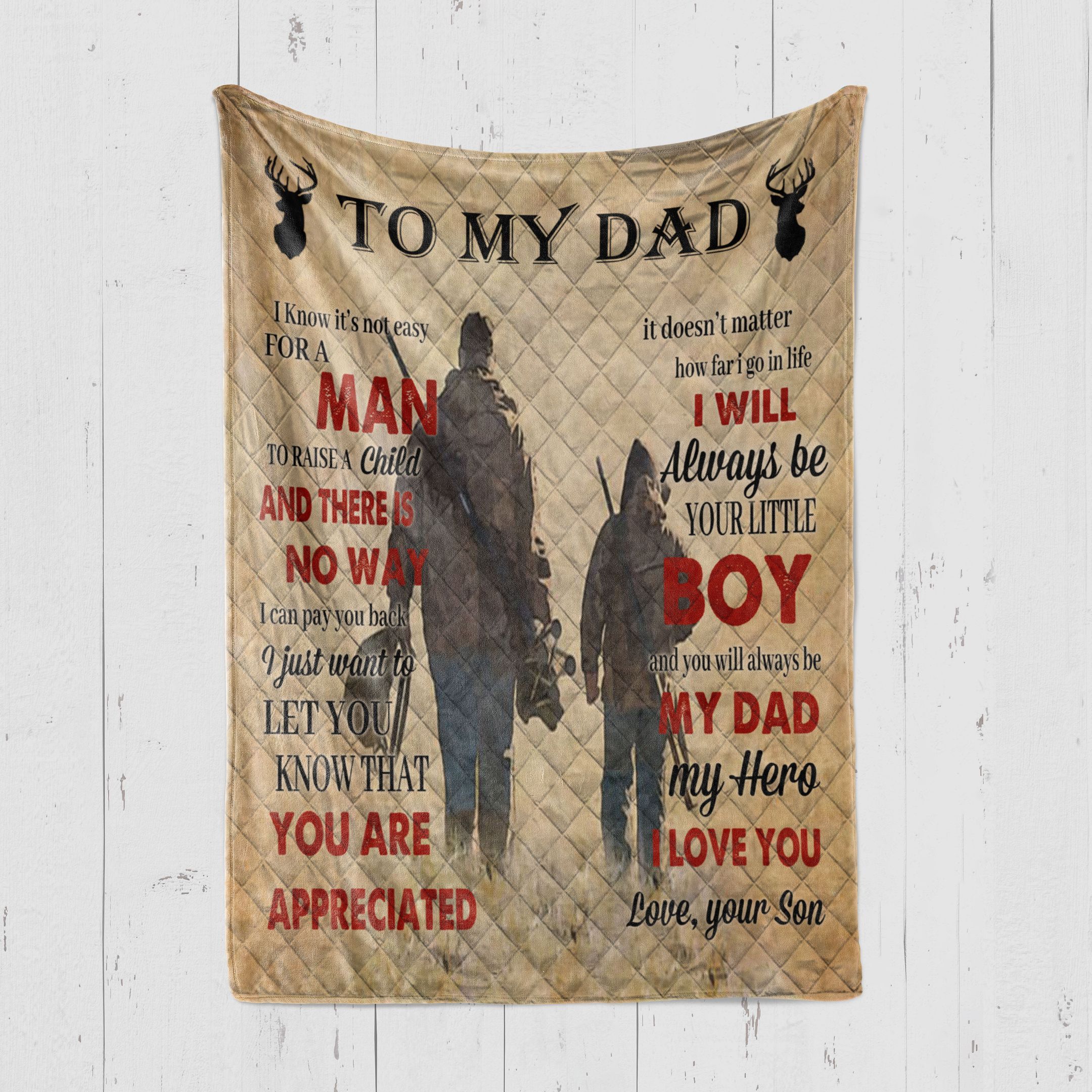 Father’s Day To My Dad My Hero – Hunting Blanket