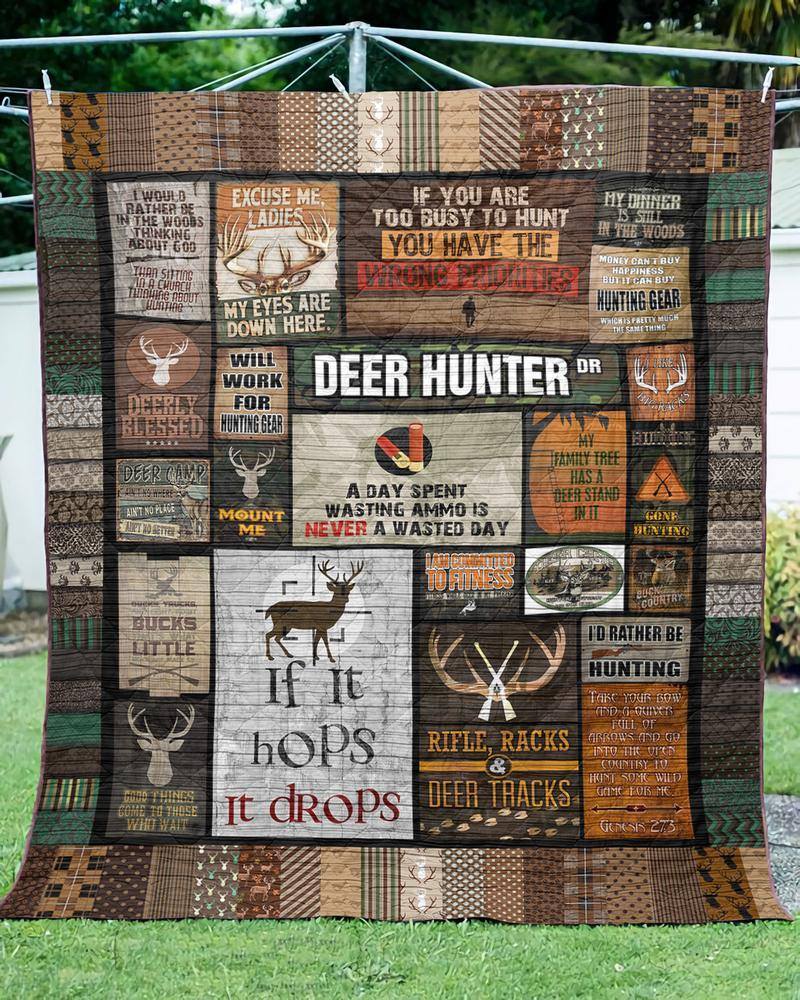 Dear Hunting If It Hops It Drops Blanket