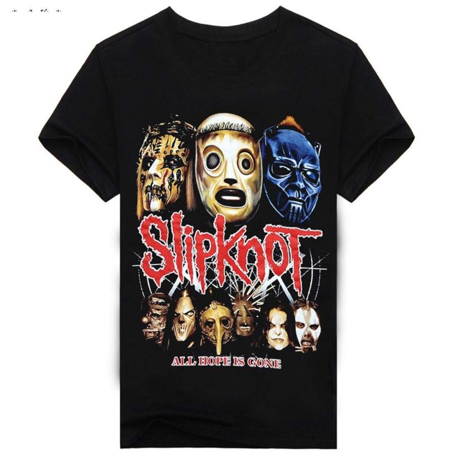 Rocksir 2018 Men T Shirt Black T-Shirt T Shirt Men’S Shirt Cotton Rock Band Slipknot Print Hip Hop Tee Mens Fashion Casual T-Shirt