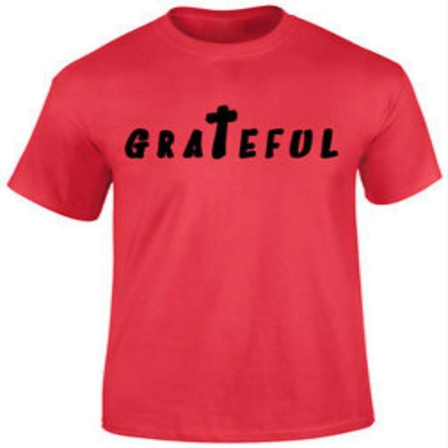 Grateful The Cross Christian For Gospel Church Scriptures Men’S T-Shirt Casual Graphic T Shirt For Men