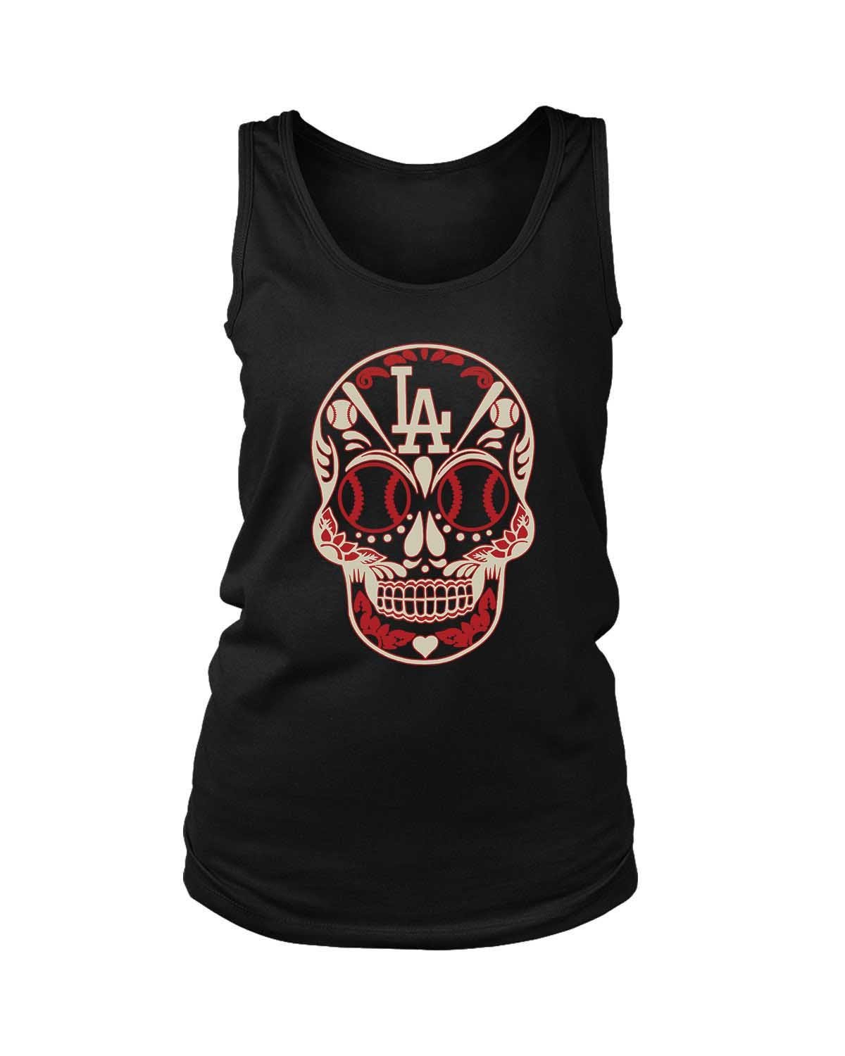 Los Angeles Dodgers Dia De Los Muertos Skull Women’S Tank Top