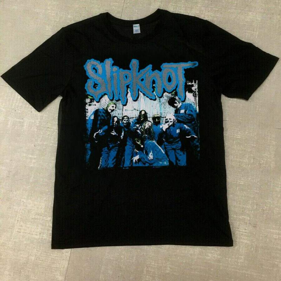 New Slipknot T Shirt 2001 Blue Band Photo Black