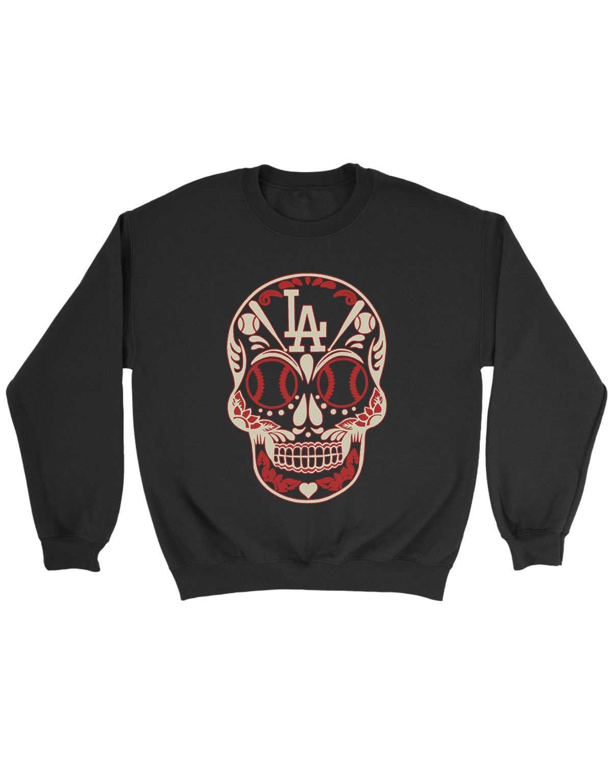 Los Angeles Dodgers Dia De Los Muertos Skull Sweatshirt