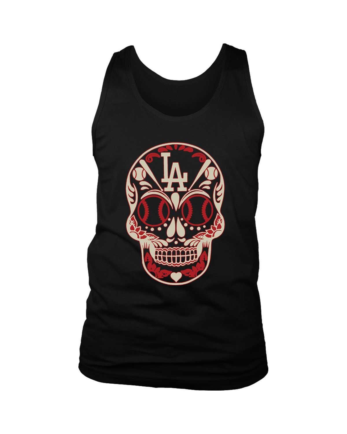 Los Angeles Dodgers Dia De Los Muertos Skull Men’S Tank Top