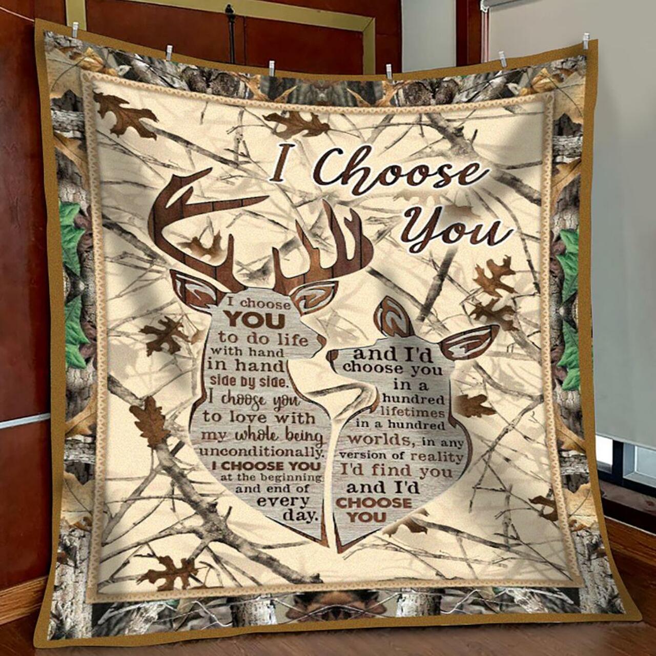 Hunting I Choose You Premium Fleece Blanket – Hunting Gifts