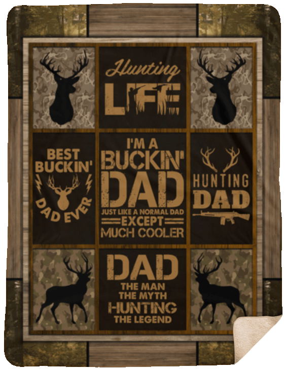 Hunting Dad Premium Fleece Blanket