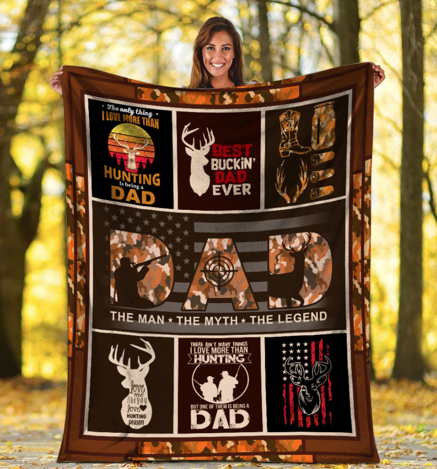 Hunting Gift For Dad, Gift For Father’s Day Fleece Blanket