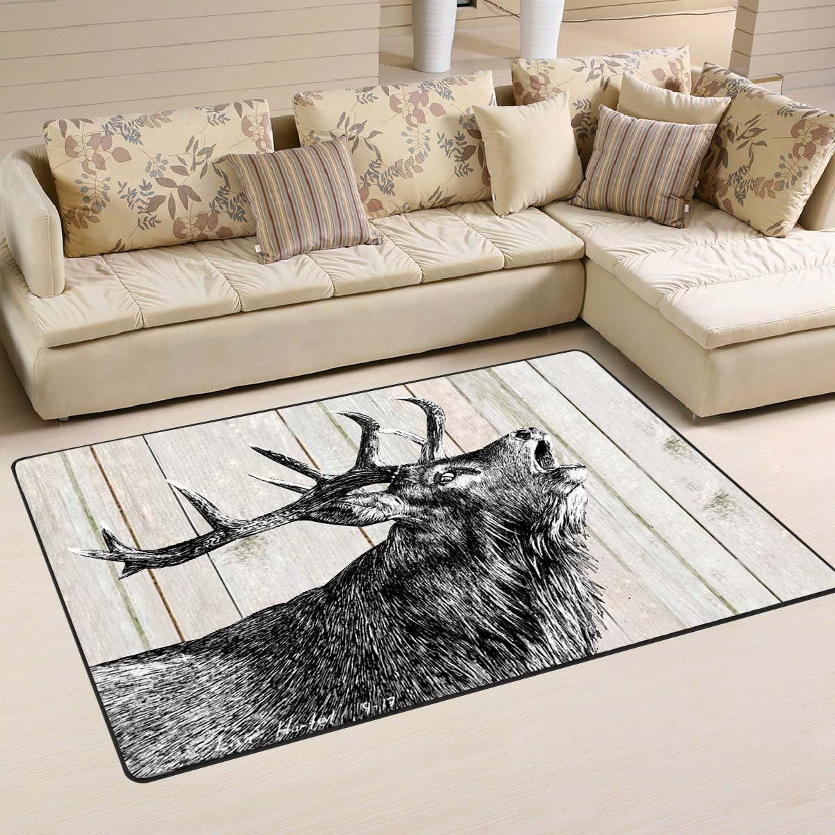 Deer Hunting Area Rug 07037