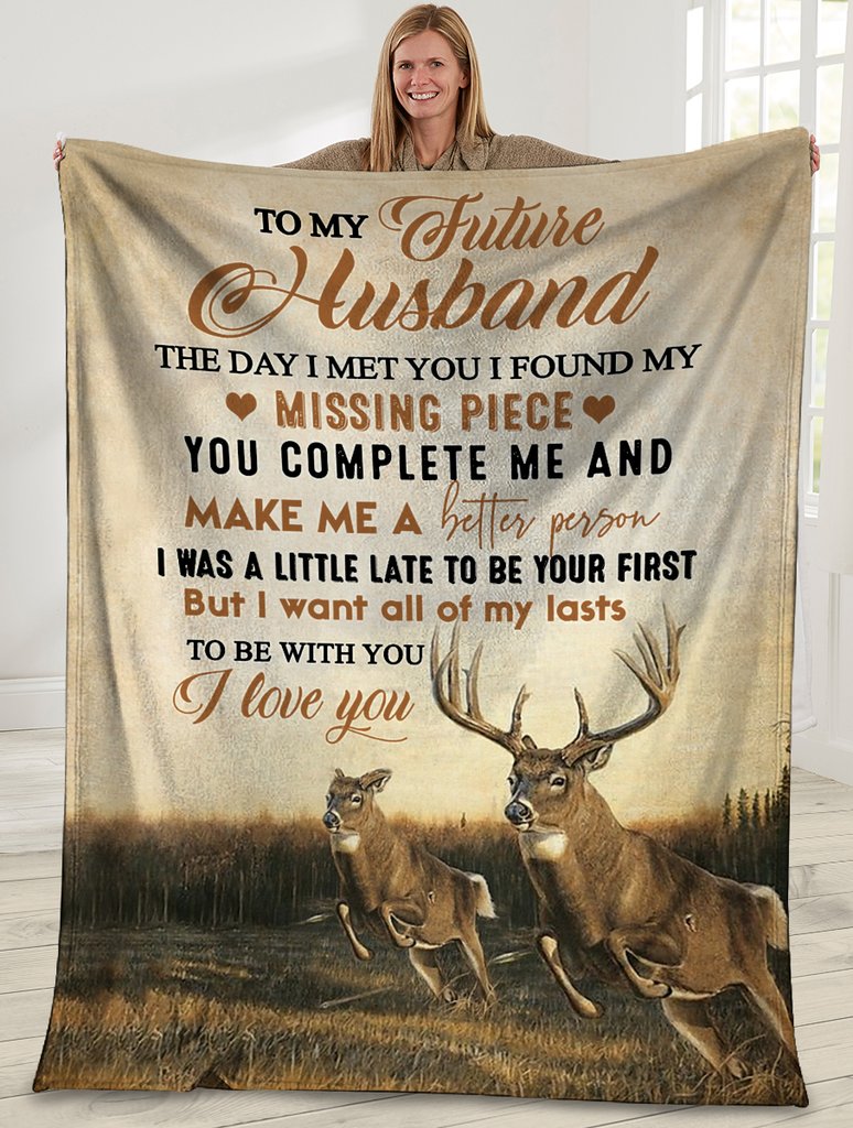 To My Future Husband Deer Hunting Fleece Blanket