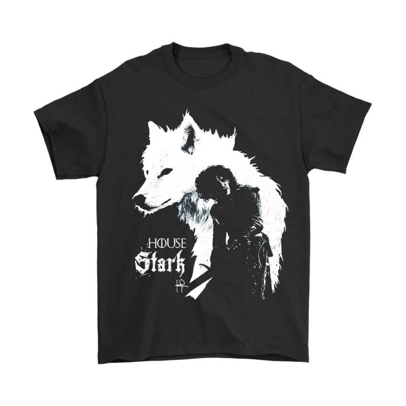 Jon Snow And Ghost Game Of Thrones Got House Stark Men’s T-Shirt