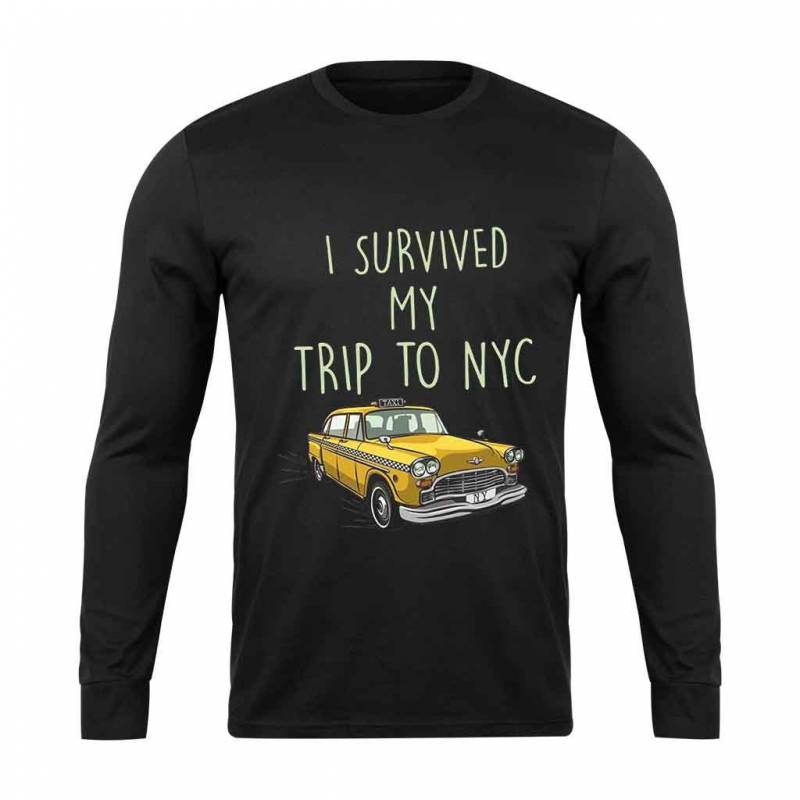 I Survived My Trip To Nyc New York Yellow Taxi Usa Long Sleeve T-Shirt