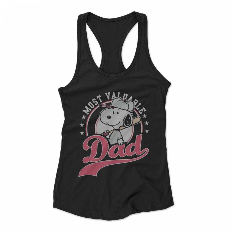 Happy Fathers Day Most Valuable Dad Snoopy Woman’s Racerback Tank Top