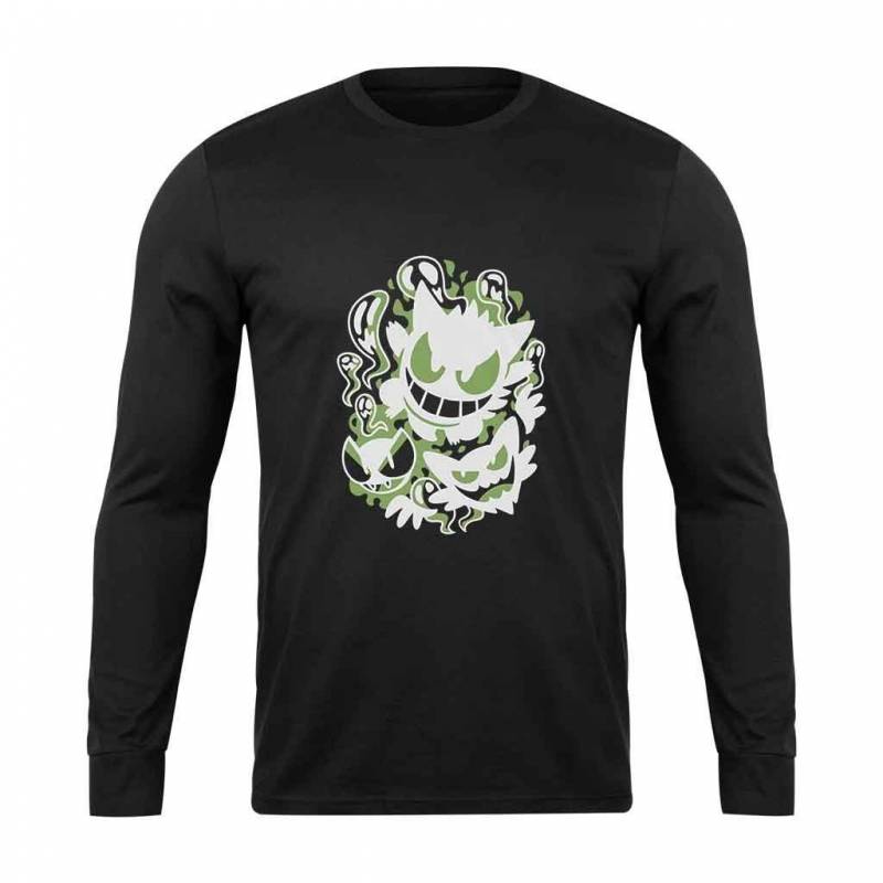 Gastly Haunter Gengar Pokemon Evolutions Ghost Type Long Sleeve T-Shirt