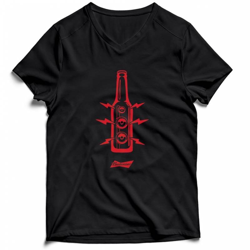 Budweiser Music Men’s V-Neck Tee T-Shirt